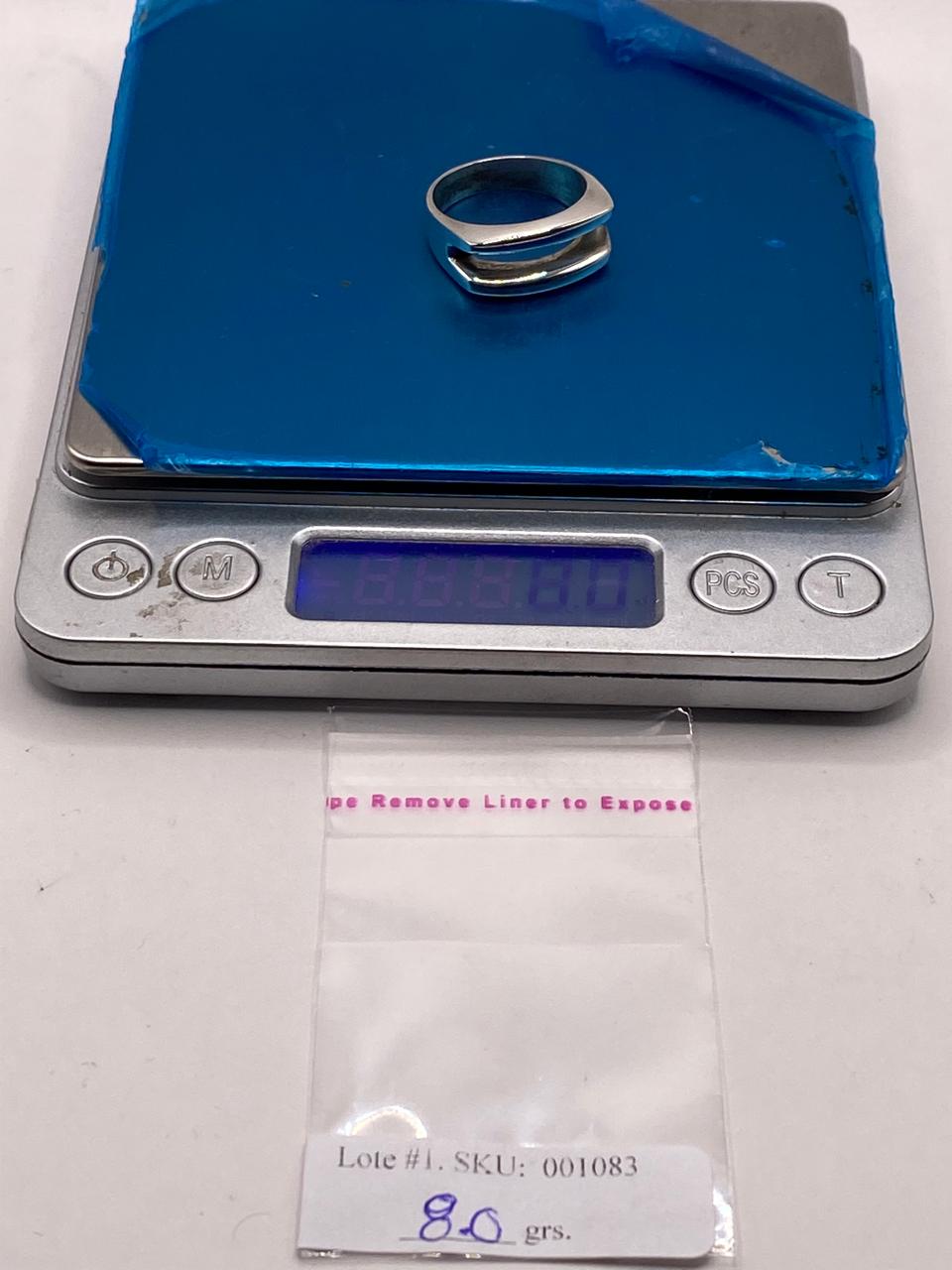 Anillo Doble Banda Abierta en Plata .925, peso en gramos (báscula)
