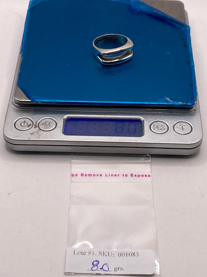Anillo Doble Banda Abierta en Plata .925, peso en gramos (báscula)