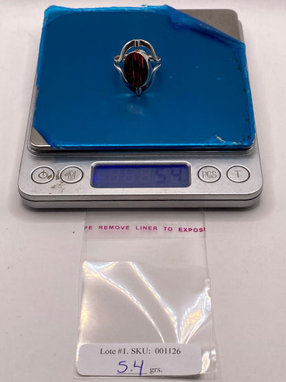 Anillo Doble Vista Giratorio con Ópalo de Fuego en Plata .925, peso en gramos (báscula)