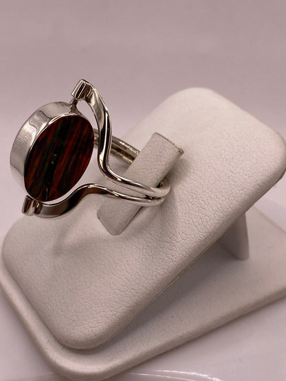 Anillo Doble Vista Giratorio con Ópalo de Fuego en Plata .925