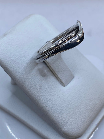Anillo Doble Banda Entrelazada en Plata .925, vista superior