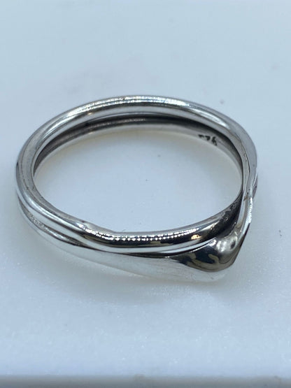 Anillo Doble Banda Entrelazada en Plata .925, sello de autenticidad Plata Ley .925