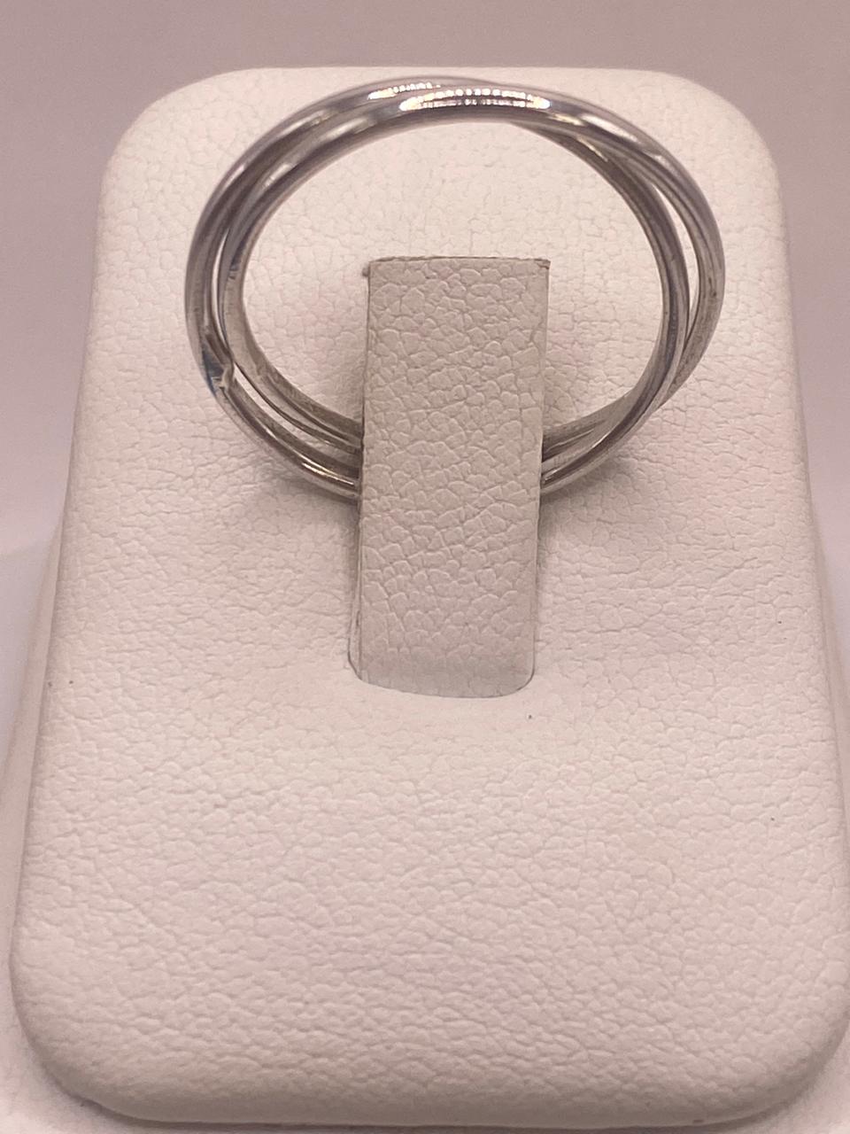 Anillo Doble Entrelazado en Plata .925 — ángulo diagonal