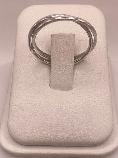 Anillo Doble Entrelazado en Plata .925 — ángulo diagonal
