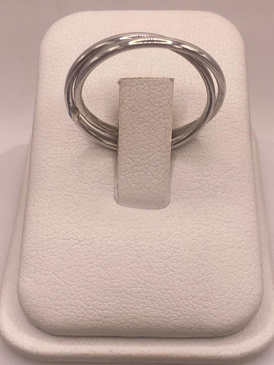 Anillo Doble Entrelazado en Plata .925 — ángulo diagonal