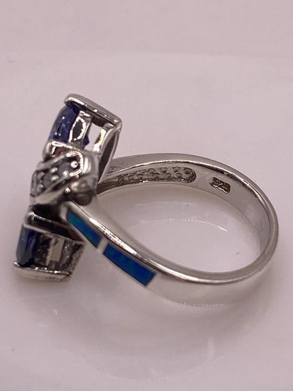 Anillo Elegante de Plata 925 con Ópalo de Fuego y Zirconia, sello de autenticidad Plata Ley .925