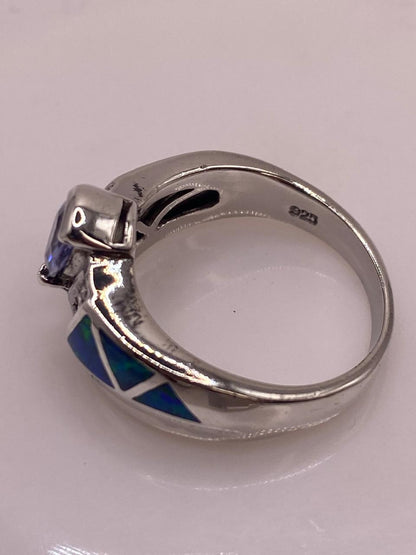Anillo Elegante de Plata 925 con Ópalo de Fuego y Zirconia, sello de autenticidad Plata Ley .925