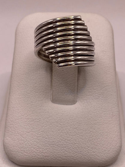 Anillo Envolvente de Barras Lisas en Plata .925, vista superior
