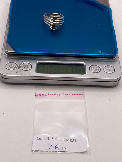 Anillo Escultural Ondas en Plata .925, peso en gramos (báscula)