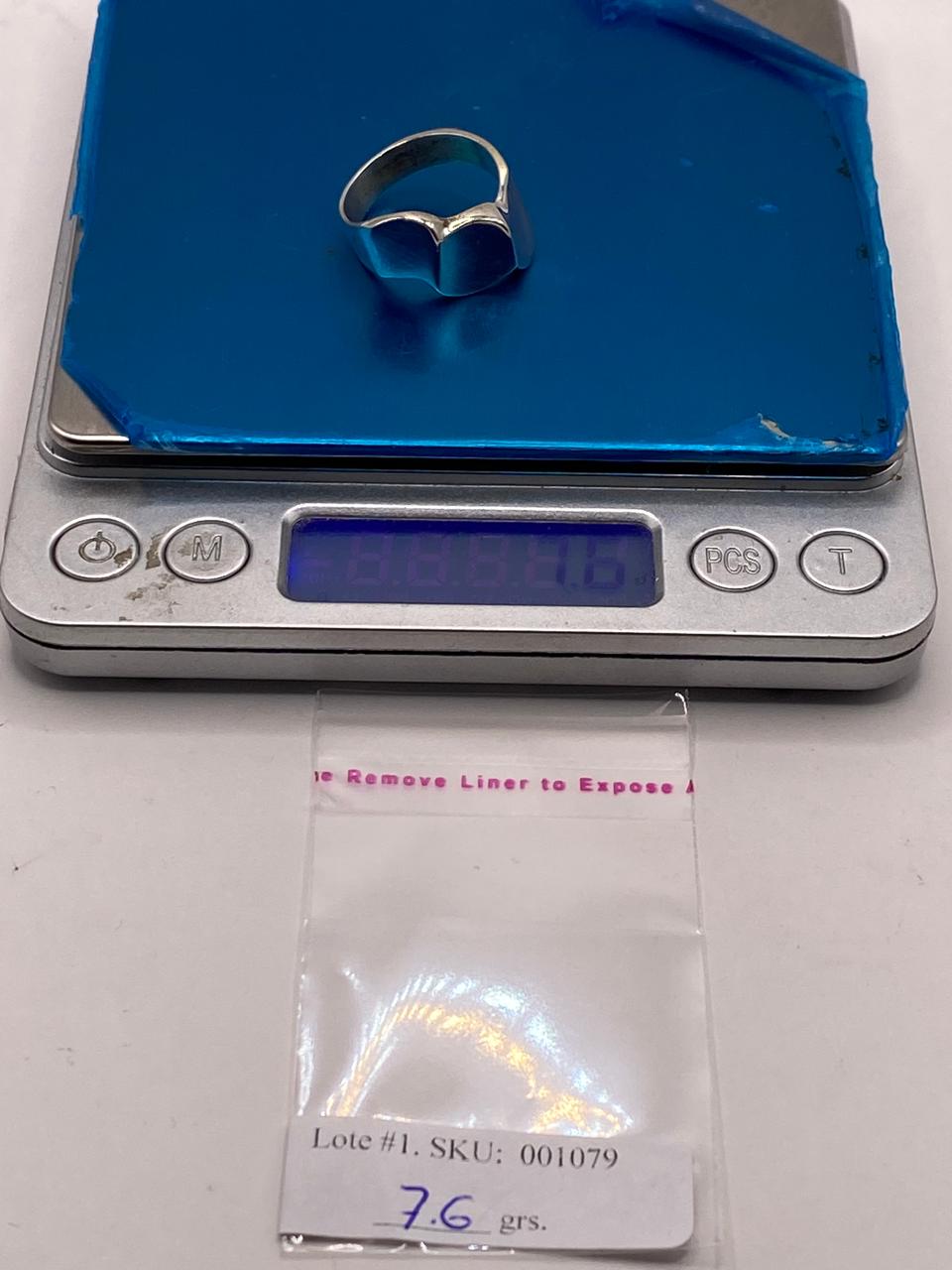 Anillo Escultural Orgánico en Plata .925, peso en gramos (báscula)