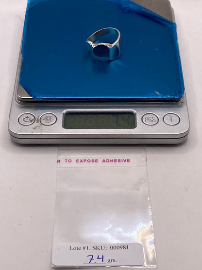 Anillo Escultural de Plata Ley .925 con Formas Ovaladas, peso en gramos (báscula)