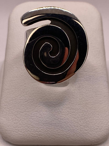 Anillo Espiral Ajustable de Plata Ley .925 — ángulo diagonal