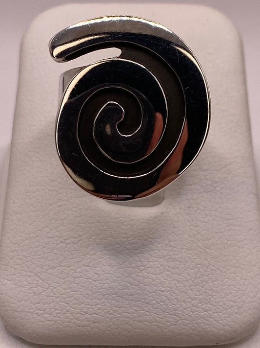Anillo Espiral Ajustable de Plata Ley .925 — ángulo diagonal