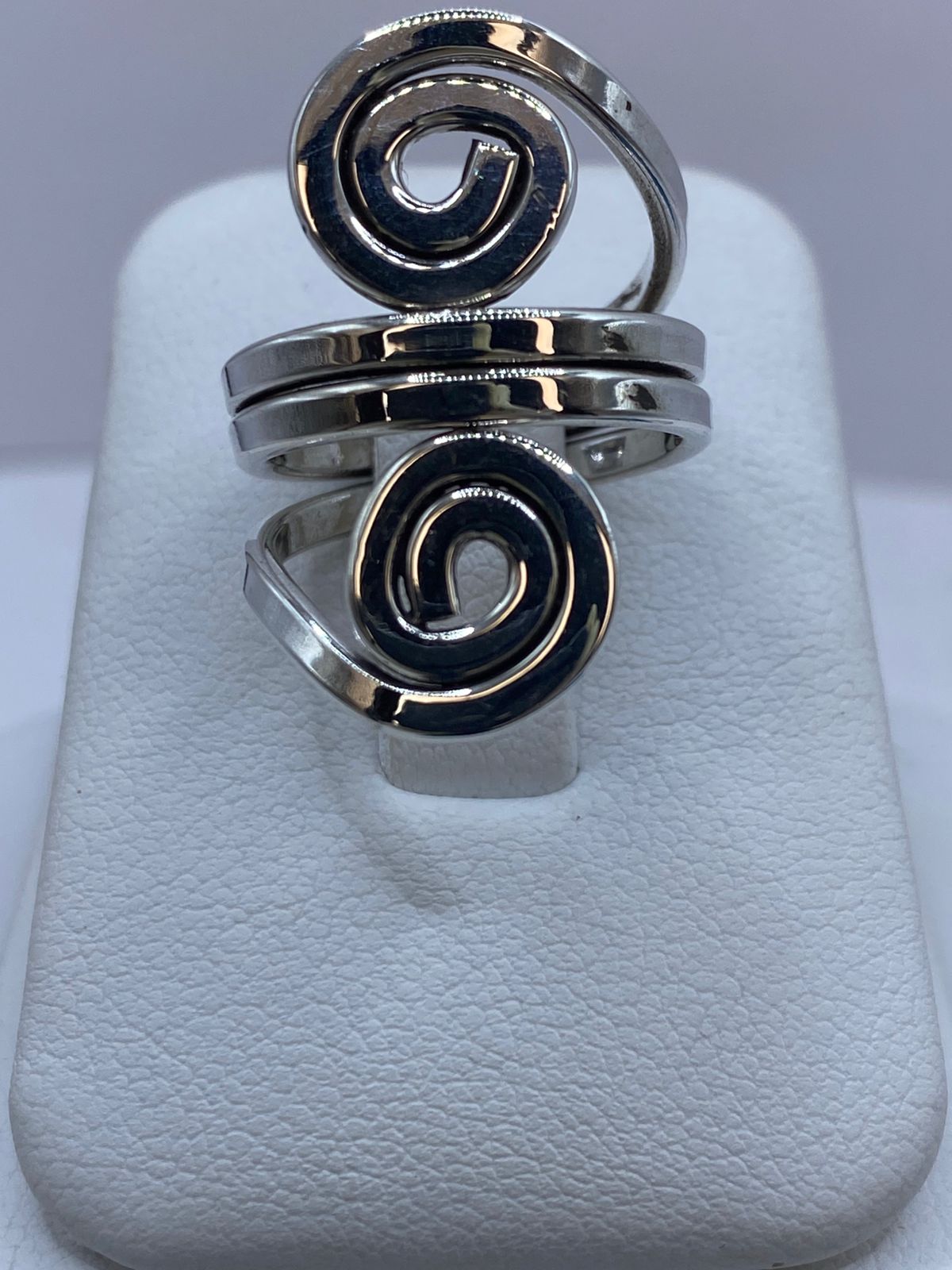 Anillo Espiral Doble en Plata .925, vista frontal