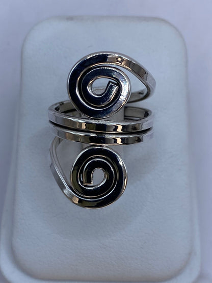 Anillo Espiral Doble en Plata .925, vista lateral