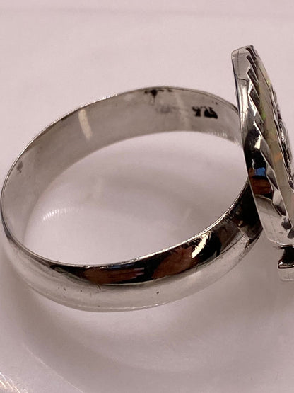Anillo Espiral con Ópalo de Fuego en Plata Ley 925, sello de autenticidad Plata Ley .925