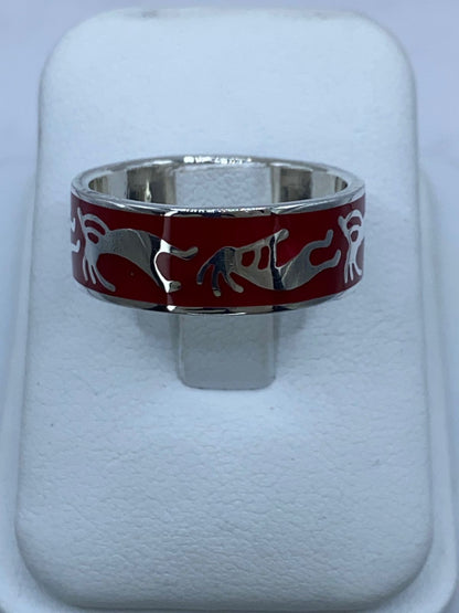 Anillo Espíritu Ancestral en Plata .925 con Coral Rojo, vista frontal