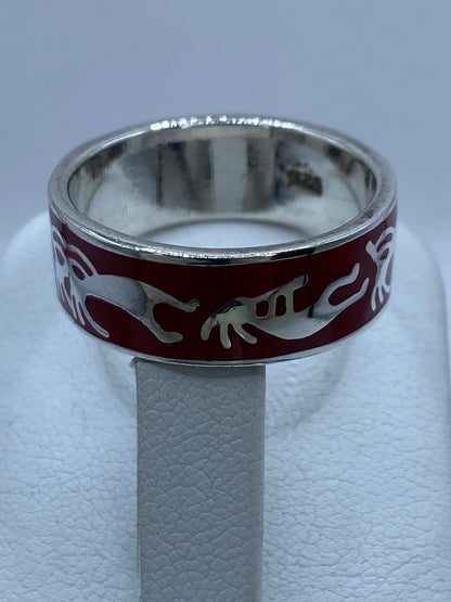 Anillo Espíritu Ancestral en Plata .925 con Coral Rojo, sello de autenticidad Plata Ley .925