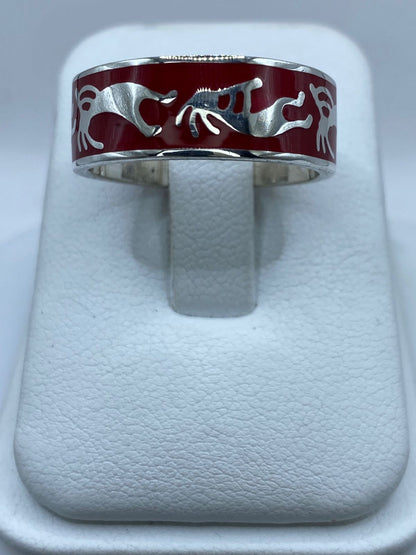 Anillo Espíritu Ancestral en Plata .925 con Coral Rojo — vista lateral