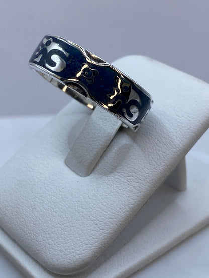 Anillo de Figura Orgánica en Turquesa y Plata .925, vista frontal