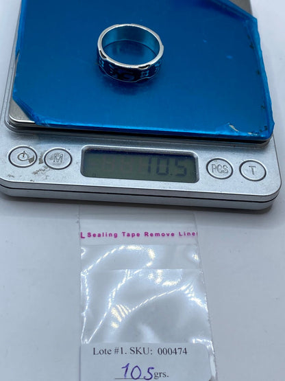 Anillo de Figura Orgánica en Turquesa y Plata .925, peso en gramos (báscula)