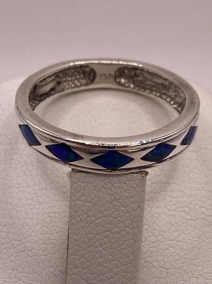 Anillo con Figuras de Rombo Plata 950 con Ópalo de Fuego, vista superior