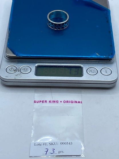 Anillo Geométrico Tribal en Plata .925, peso en gramos (báscula)