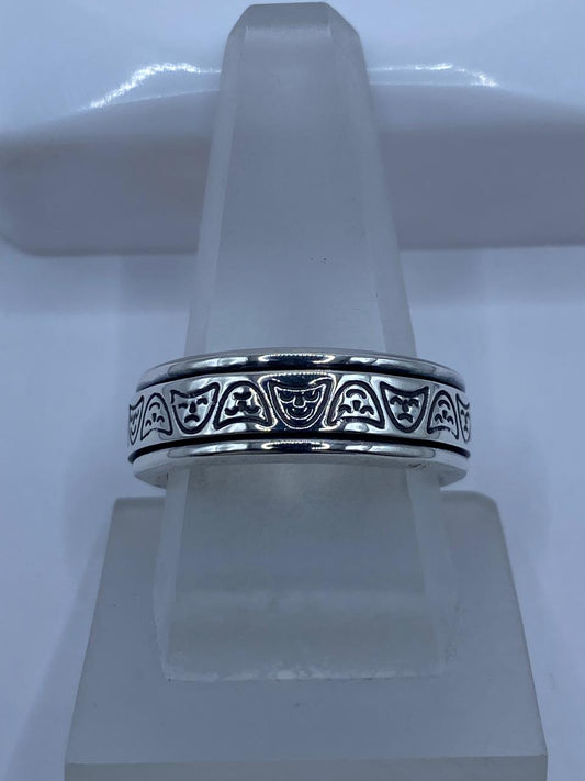 Anillo Giratorio de Plata 925 con Máscaras Teatrales