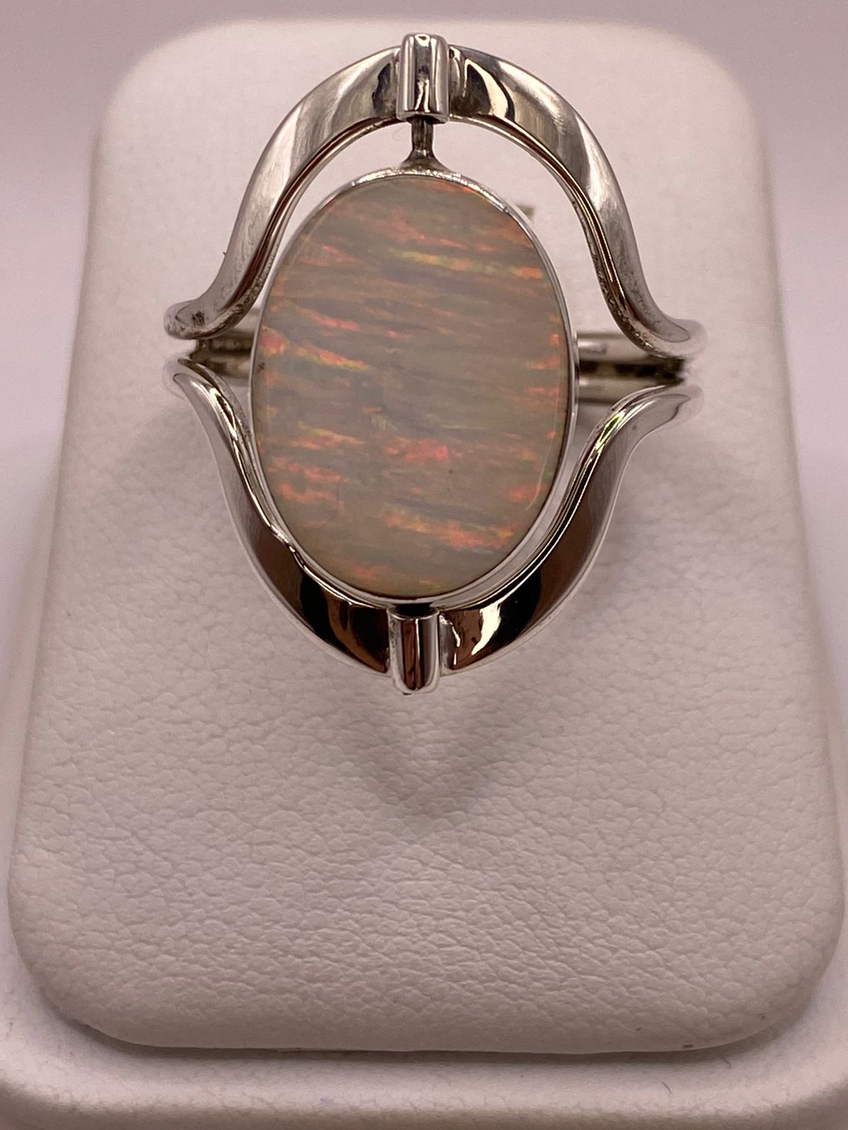 Anillo Giratorio Doble Vista con Ópalo de Fuego — Plata Ley 925 — imagen 10