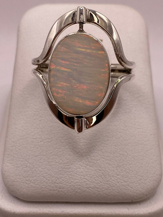 Anillo Giratorio Doble Vista con Ópalo de Fuego — Plata Ley 925 — imagen 10