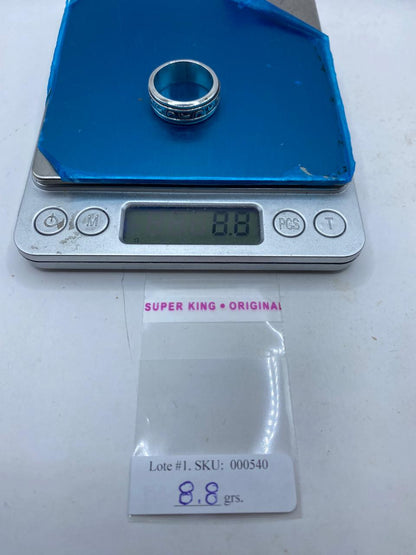 Anillo Giratorio de Huellas en Plata .925, peso en gramos (báscula)