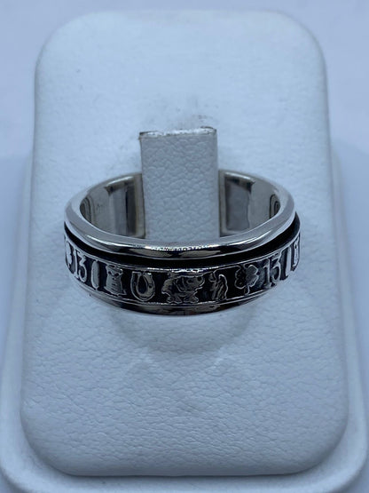 Anillo Giratorio de Plata 925 con Símbolos de la Suerte, vista posterior