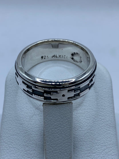 Anillo Giratorio de Plata 925 con Diseño Abstracto Contemporáneo, sello de autenticidad Plata Ley .925