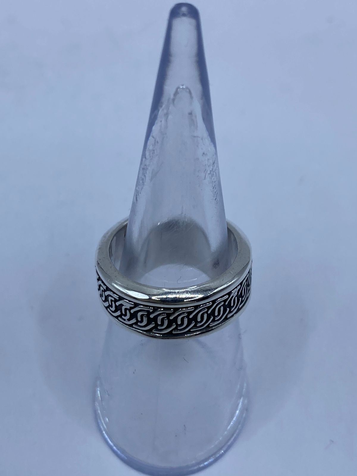 Anillo Giratorio de Plata 925 con Diseño de Cadena — vista lateral