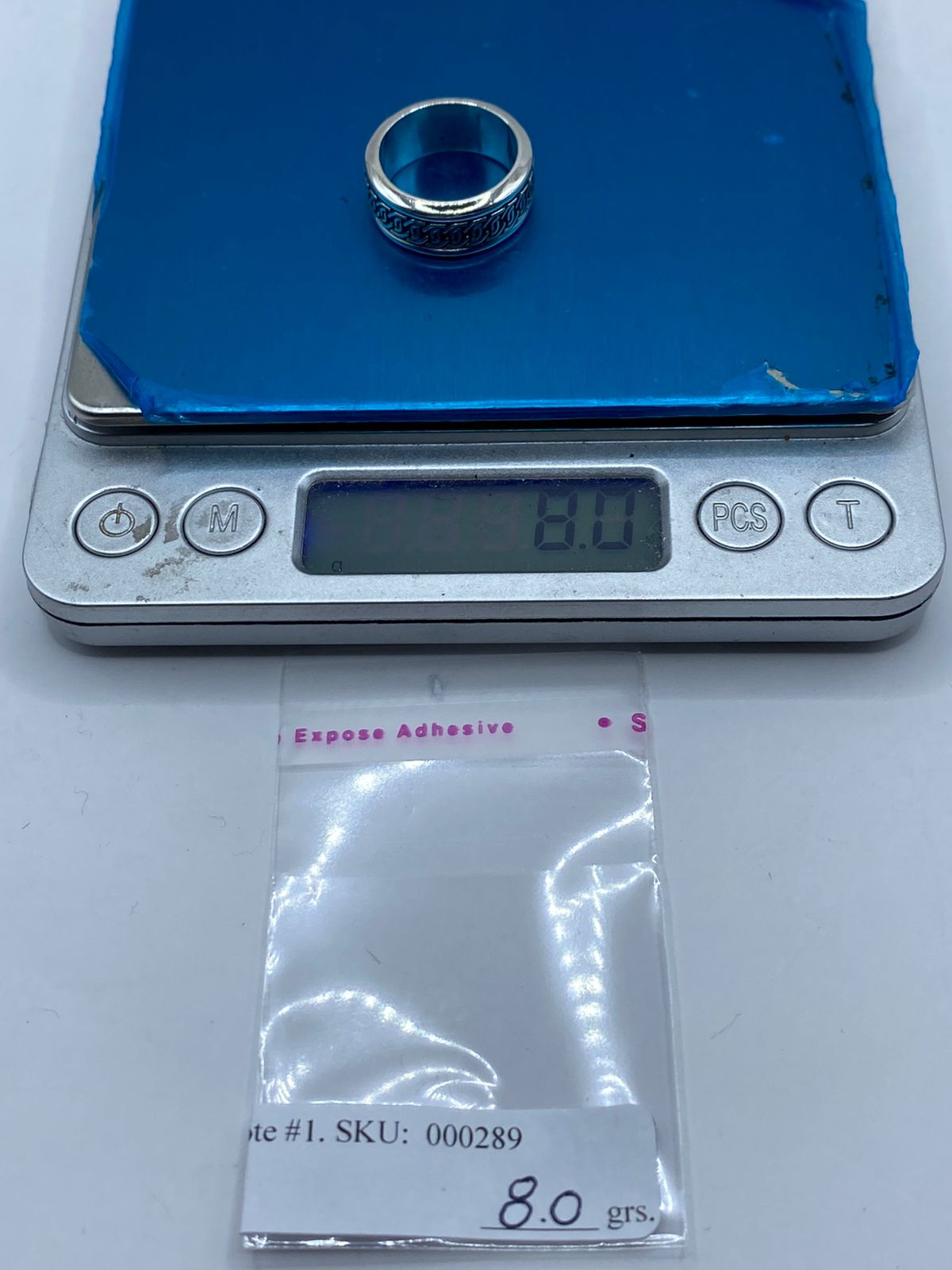 Anillo Giratorio de Plata 925 con Diseño de Cadena, peso en gramos (báscula)