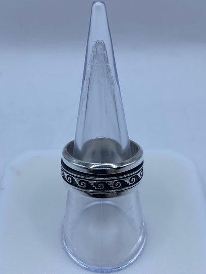 Anillo Giratorio de Plata 925 con Diseño Espiral Clási, vista frontal