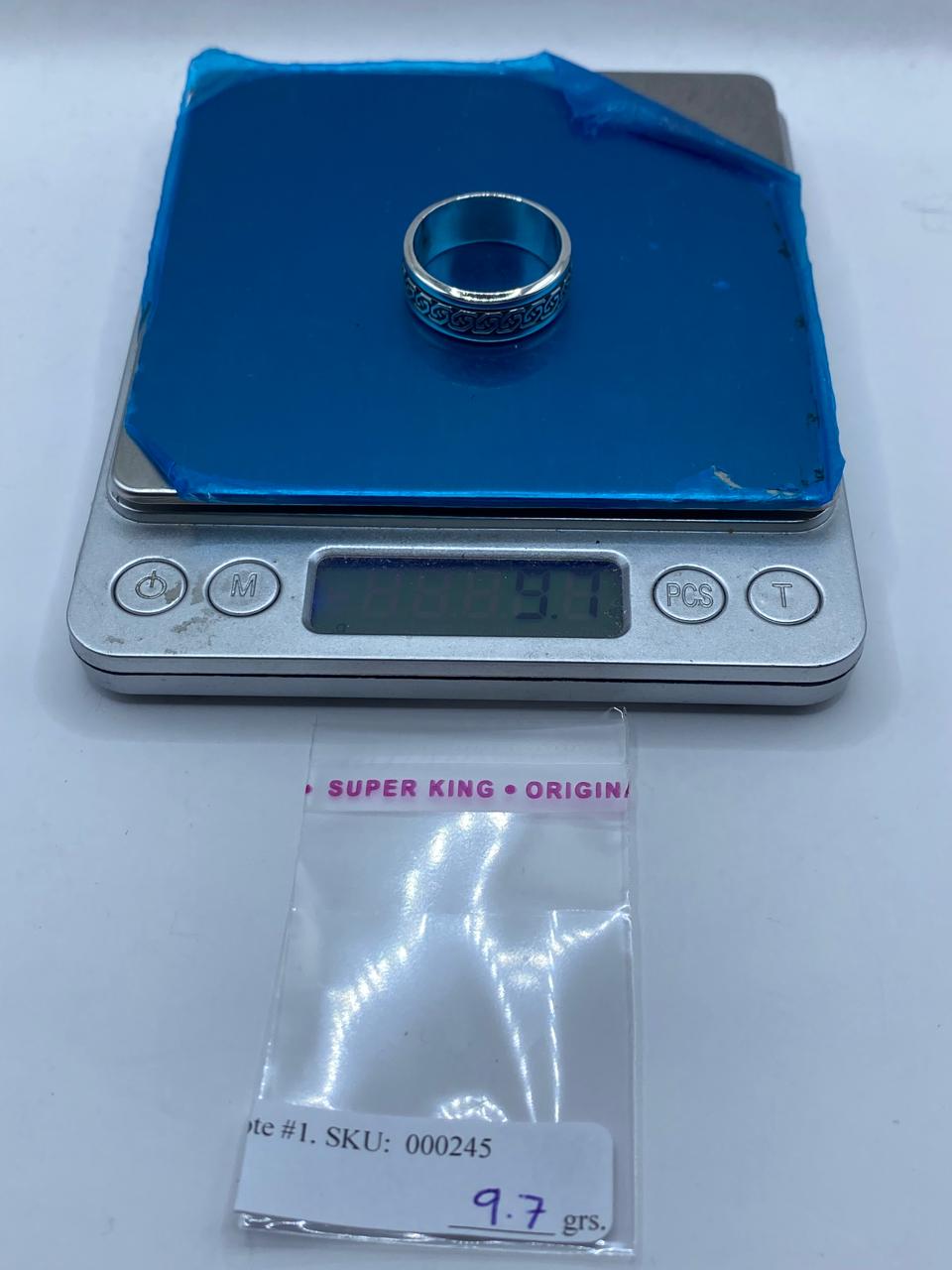 Anillo Giratorio de Plata 925 con Diseño Geométrico Clásico, sello de autenticidad Plata Ley .925
