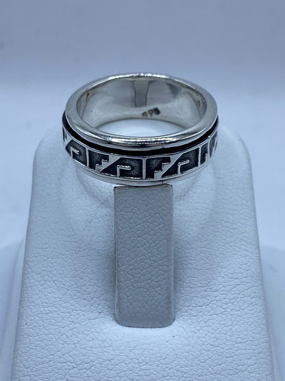 Anillo Giratorio de Plata 925 con Diseño Geométrico Moderno – Estilo Urbano Elegante , sello de autenticidad Plata Ley .925