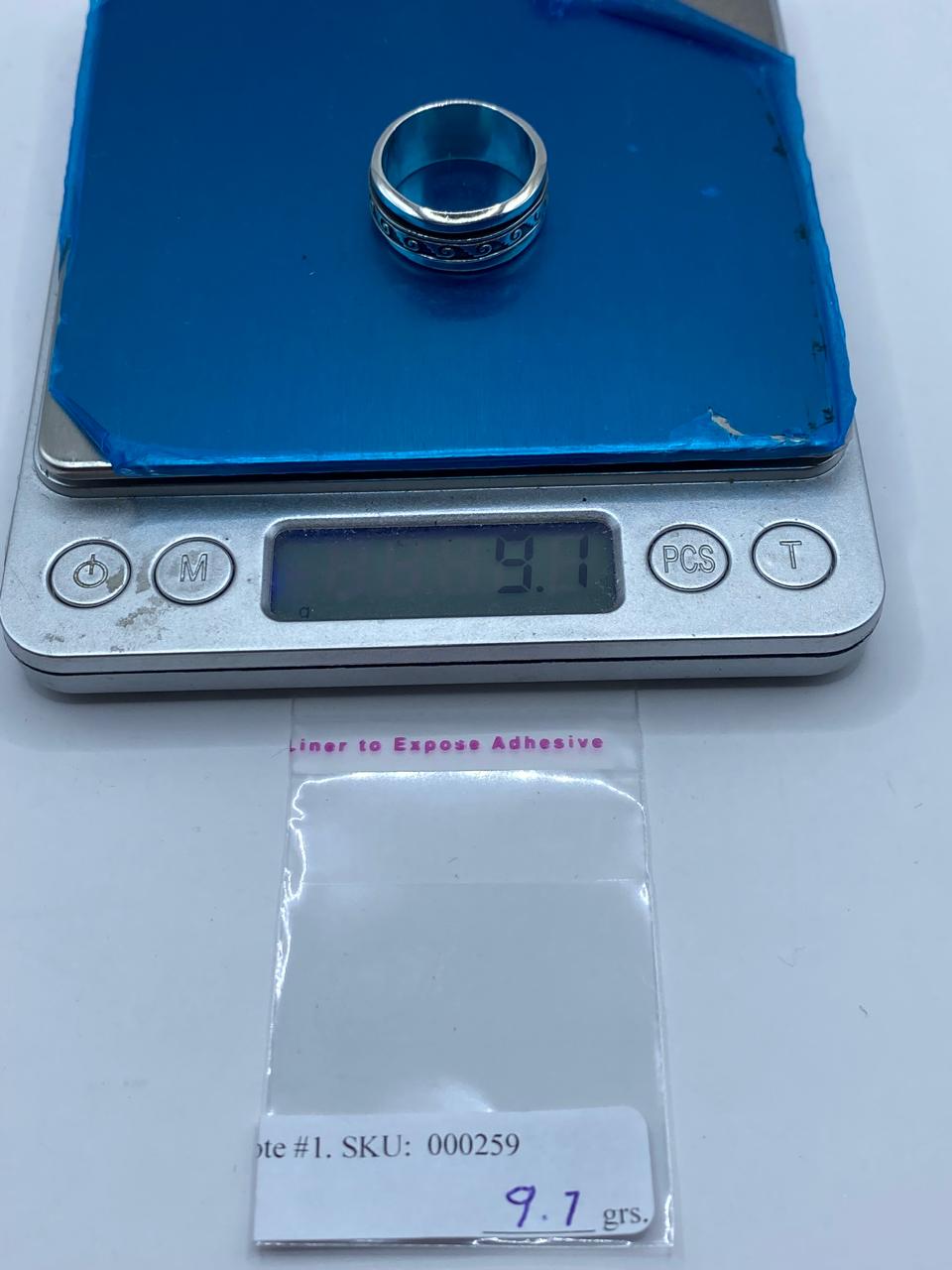 Anillo Giratorio de Plata 925 con Diseño de Olas, peso en gramos (báscula)