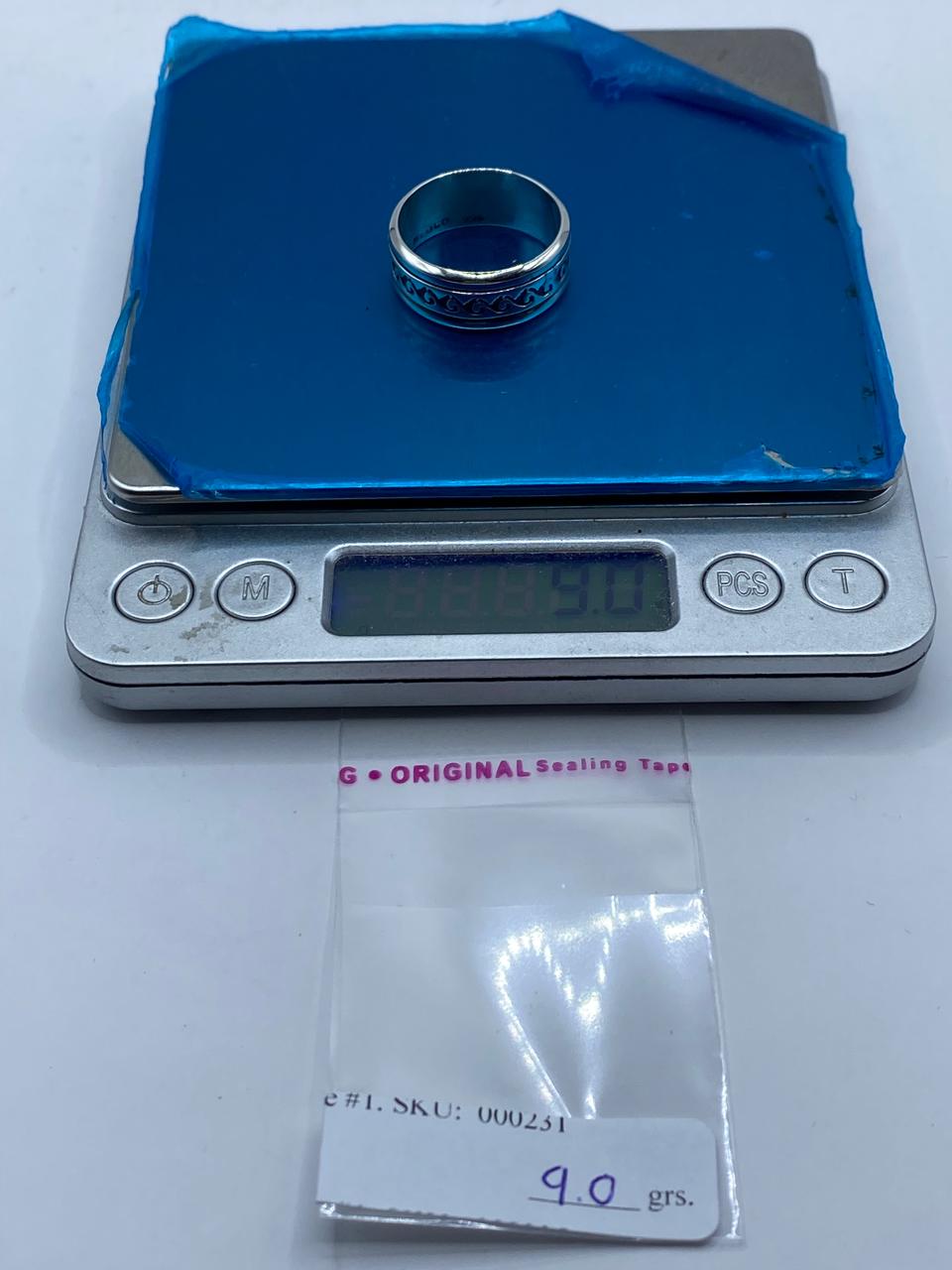 Anillo Giratorio de Plata 925 con Diseño de Olas Clásicas , vista de detalle