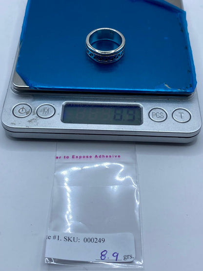 Anillo Giratorio de Plata 925 con Diseño de Olas Clásicas, peso en gramos (báscula)