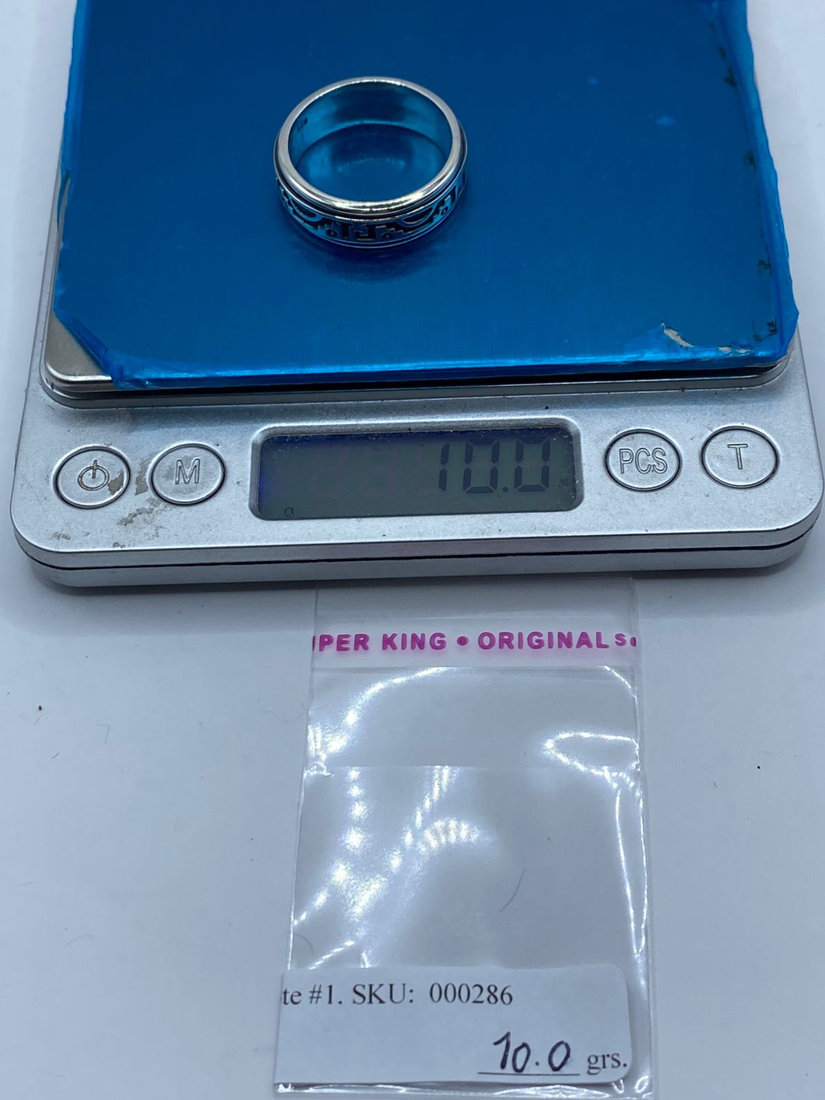 Anillo Giratorio de Plata .925 con Diseño Prehispánico, peso en gramos (báscula)