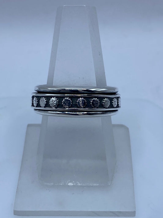 Anillo Giratorio de Plata 925 con Diseño de Soles