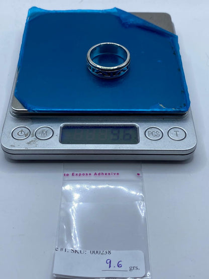 Anillo Giratorio de Plata 925 con Diseño Geométrico Abstracto, peso en gramos (báscula)