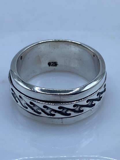 Anillo Giratorio de Plata 925 con Diseño Tribal Entrelazado, sello de autenticidad Plata Ley .925