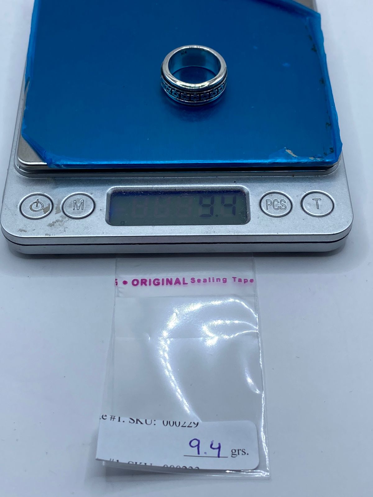Anillo Giratorio de Plata 925 con Estrellas de David, peso en gramos (báscula)