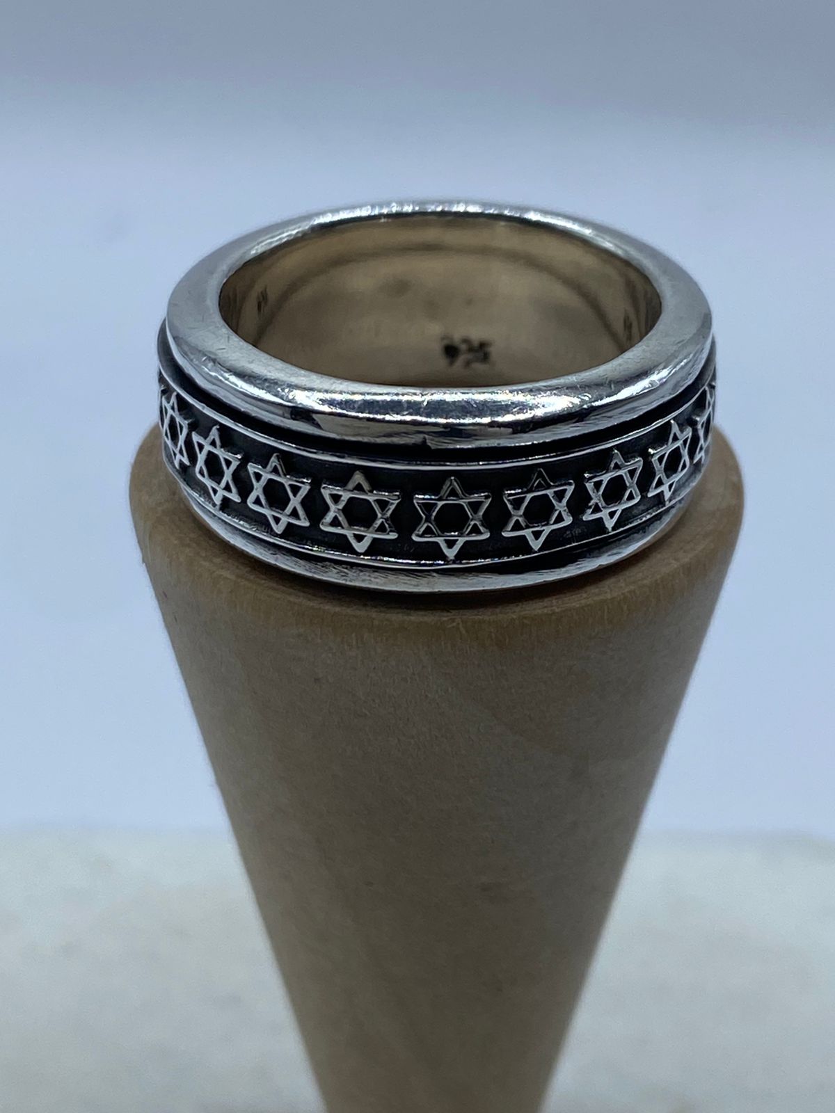 Anillo Giratorio de Plata 925 con Estrellas de David