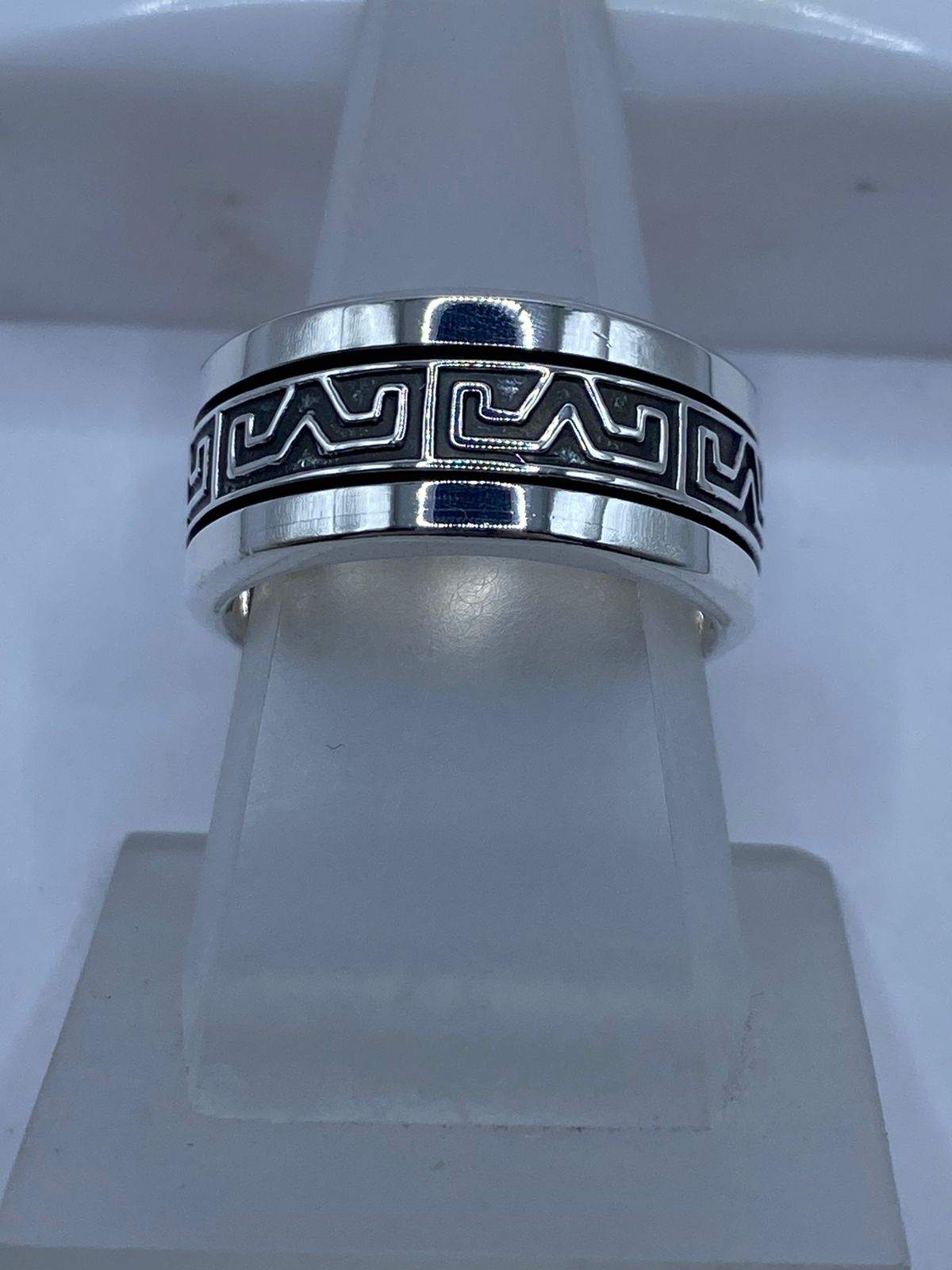 Anillo Giratorio de Plata .925 con Greca Clásica