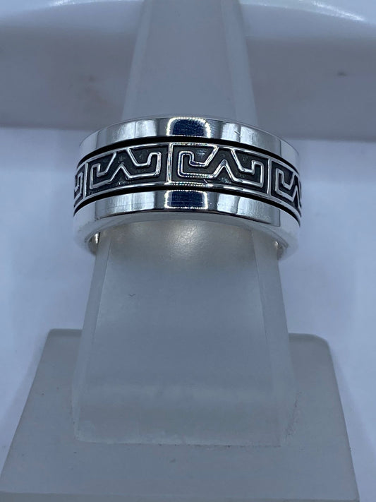 Anillo Giratorio de Plata .925 con Greca Clásica