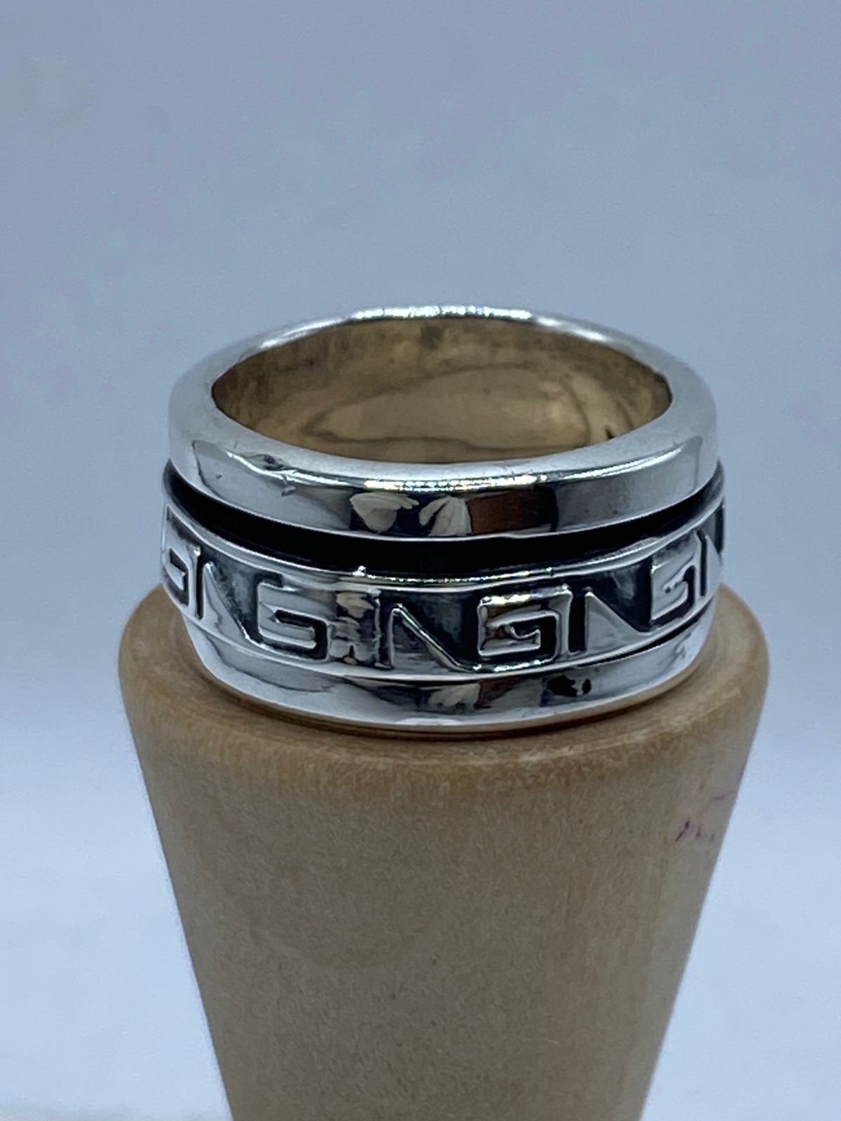 Anillo Giratorio de Plata 925 con Greca Geométrica